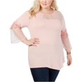 thumbnail image 1 of Blusa de punto de malla para mujer NY Collection Rosa 2X, 1 of 1