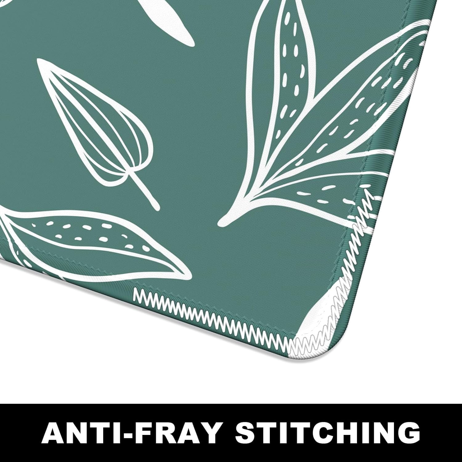 Large Mouse Pad, Desk Pad, XXL XL Extended Gaming Mouse Pad, Desk Mat for Office & Home, Long Keyboard Mat, Huge Mouse Pad, Desktop Full Cover 35.5 x 15.7 Inches, Minimalist Green Flowers