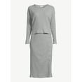 thumbnail image 6 of Time and Tru Women's Rib Knit Long Sleeve Top and Midi Skirt Set, 2-Piece , Sizes XS-XXL, 6 of 6