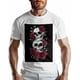 thumbnail image 1 of Men T-Shirt,Crewneck Tee Shirt Rose Skull Short Sleeve Casual Black T Shirts, 1 of 7