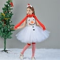 thumbnail image 5 of Mercatoo Girls Christmas Snowman Santa 𝐂ostume Tutu Tulle Dress Princess Xmas Photoshoot 𝐂osplay Dress Up Outfit for Kids, 5 of 9