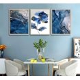 thumbnail image 4 of Abstract Marble Wall Art Blue And Gold Wall Decor Modern Canvas Paintings Abstract Flower Poster Picture For Living Room Bedroom Office Home Prints, 4 of 6