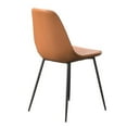 thumbnail image 7 of Pemberly Row Modern Vegan Leather Side Chairs (Set of 2) in Brown, 7 of 7