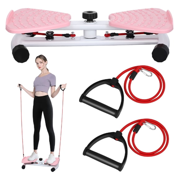 PartyKindom Pink Waist Twisting Board for Home Fitness Stable Dual Pedal Core Sculpting Exercise