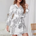 thumbnail image 3 of Cinque Terre Italy Town Night Robe Long Sleeve V Neck Robe With Belt Women's Sleepwear Dresses, 3 of 9