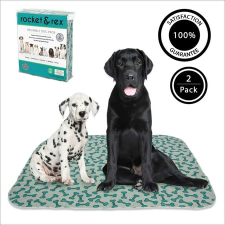 UPC: 0757347358379 | rocket & rex Washable Pee Pads for Dogs | Waterproof  Reusable  Absorbent  Leak-Proof | 2-Pack  30 x 36  (L)