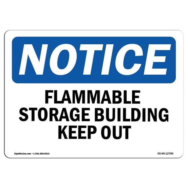 SignMission OS-NS-A-710-L-12780 7 x 10 Po Panneau de Signalisation OSHA - Stockage Inflammable
