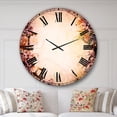 thumbnail image 4 of Designart 'Pink Sakura on Blurred Background' Traditional wall clock, 4 of 4