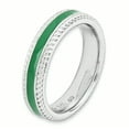 thumbnail image 3 of Bague Empilable Verte en Argent Sterling 925 Ed, 3 of 7