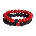 thumbnail image 2 of Xihbxyly Pulsera de Piedra Negra Esmerilada, Elegante Accesorio para Parejas, Joyería Curativa de Los 7 Chakras, Atrae La Energía de La Riqueza, Complemento Versátil, Regalo Perfecto para Tu Pareja,, 2 of 2