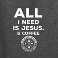 thumbnail image 6 of Wild Bobby, All I Need is Jesus & Coffee Inspirational/Christian Unisex Graphic Hoodie Sweatshirt, Heather Black, Medium, 6 of 6
