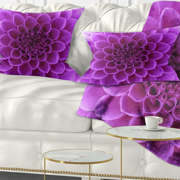 Designart 12" x 20" Purple Polyester Throw Pillow