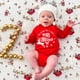 thumbnail image 1 of Peleles navideños para bebés recién nacidos, monos rojos de algodón de manga larga para niños pequeños, ropa para niños y niñas con dibujos de ciervos, los mejores regalos, 1 of 5