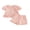 Pink, variant on Cenuakty Toddler 0-3T Girls Summer Outfit Ruffled Hem Button up Short Sleeves T-Shirt and Elastic Shorts Set Cute 2 Piece Clothes