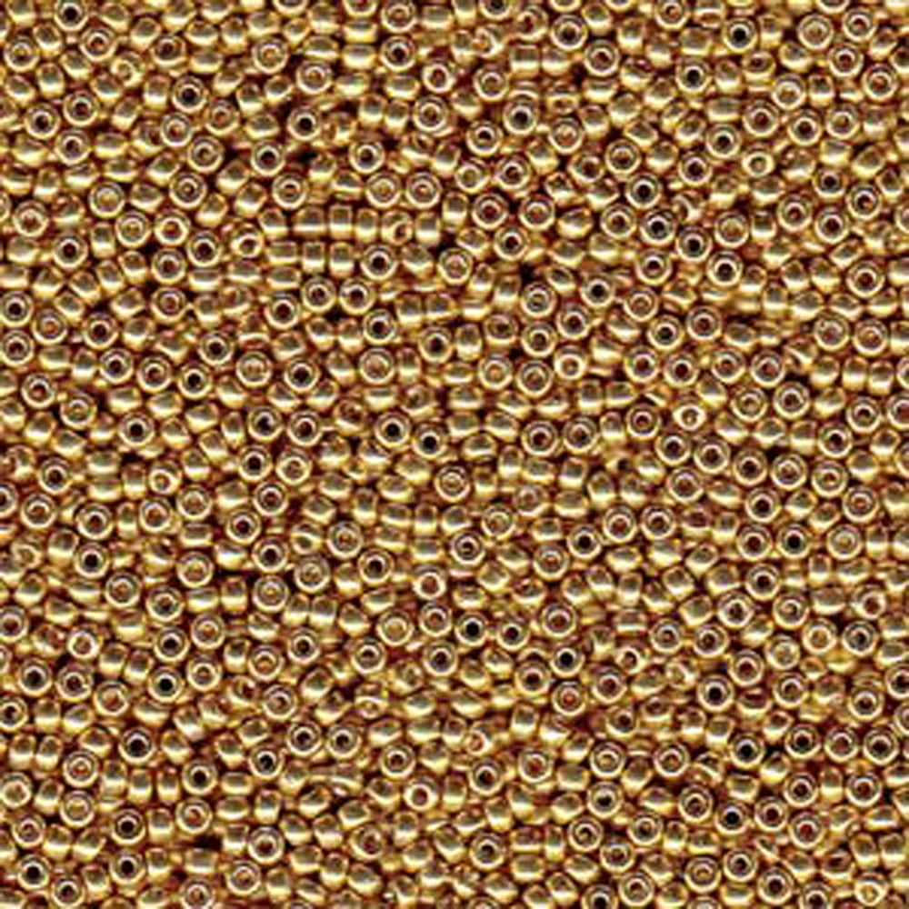 Galvanized Gold Miyuki Japanese round rocailles glass seed beads 11/0  Approximately 24 gram 5 inch tube