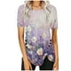 thumbnail image 1 of Blusas de Manga Corta para las Mujeres Botón Impreso Cuello Redondo Top Casual, Blusas para las Mujeres Casual, 1 of 5
