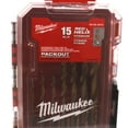 thumbnail image 4 of Milwaukee 48-89-4670 15-Piece Titanium-Coated Impact-Ready Drill Bit Set – Durable Alloy Steel Construction with Long-Life Cutting Edges, Precision Tips, and Carrying Case, 4 of 5
