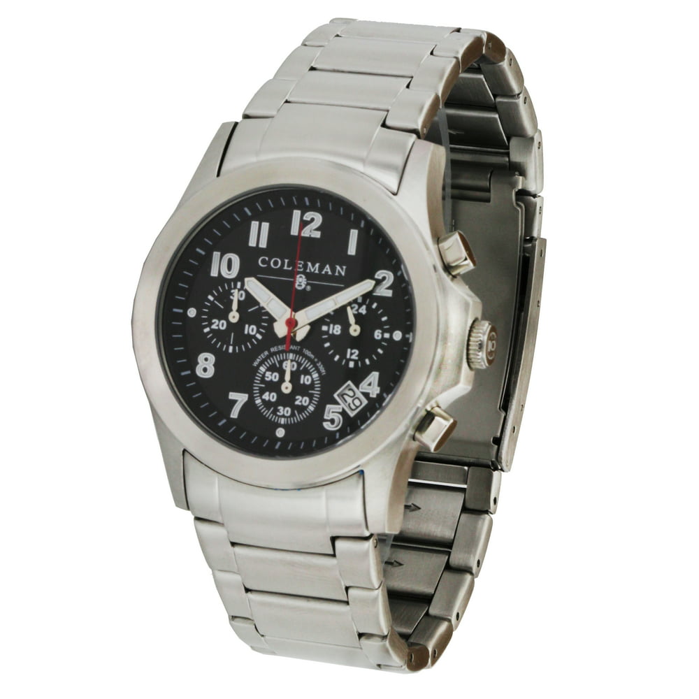 Coleman - COLEMAN Stainless Steel Chronograph Silver Men's Watch ...