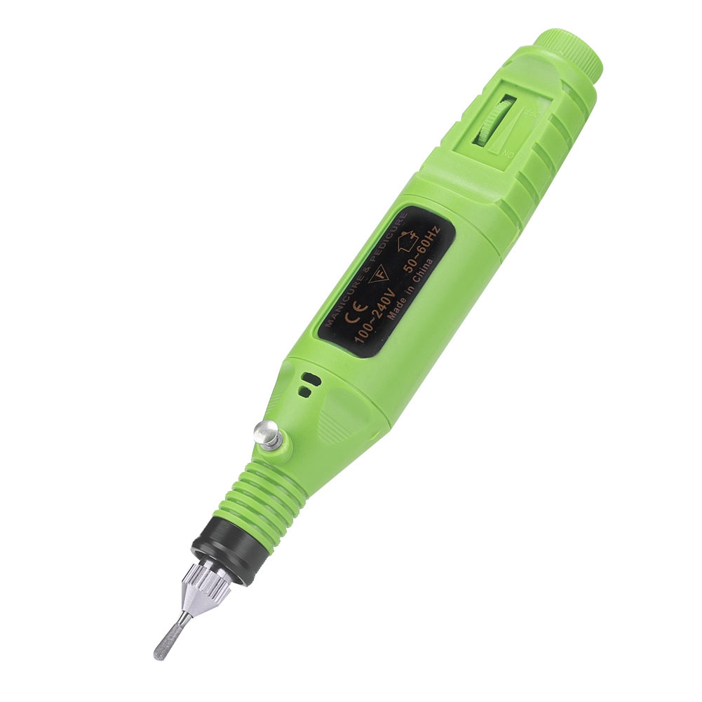 Riousery Professional Electric Manicure Nail Toe Drilling Machine with 30Pcs Grinding Head Set, High Speed Portable Efile for Acrylic Nails and Gel Polish Removal, 100-240V Green (8.6 inches / 22 cm)