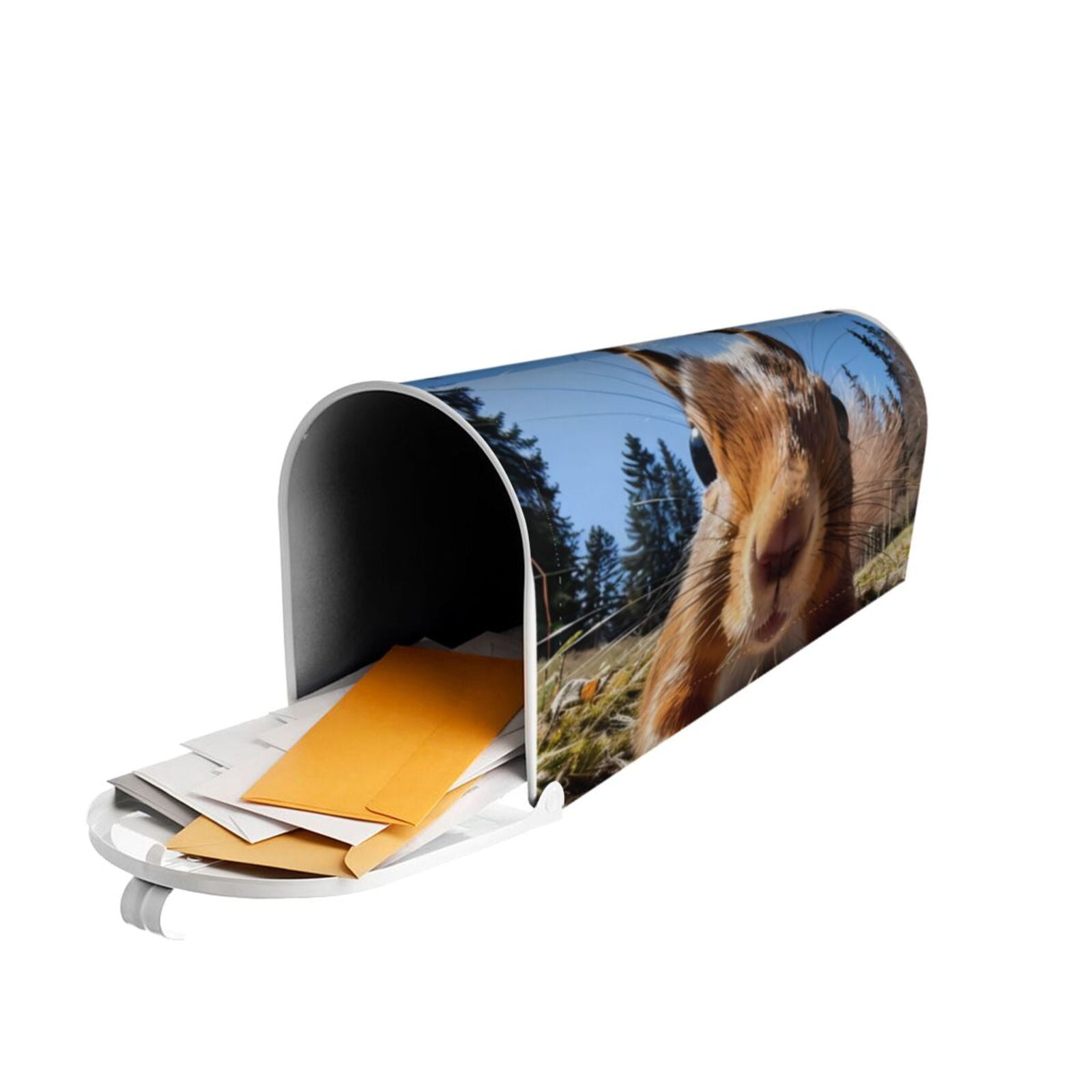 Logiee Close-Up Curious Squirrel Print Post Letter Box Wrap Decor, Mailbox Cover Suitable for Standard Mailbox and Large Size Mailbox,Outdoor Yard Decoration-25.5x21 in