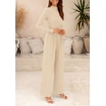 thumbnail image 4 of Mono Enterizo PRETTYGARDEN Mujer Cuello Simulado Manga Larga Beige Talla L, 4 of 8
