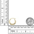 thumbnail image 3 of AVORA 14K Yellow Gold Multi-Finish Hexagon Hoop Earrings, 3 of 6
