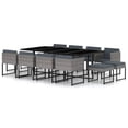 thumbnail image 1 of vidaXL 13 Piece Garden Dining Set with Cushions Poly Rattan Grey, 1 of 3