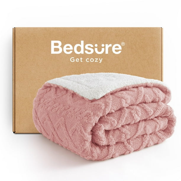 Manta Bedsure Sherpa de forro polar, tamaño doble, 150 x 200 cm, rosa