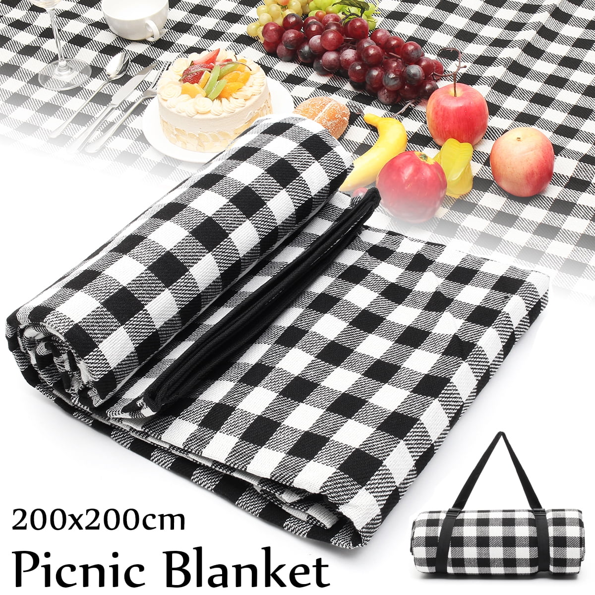 2 X 2M Large Picnic Blanket Rug Waterproof Mat Beach Camping Pad