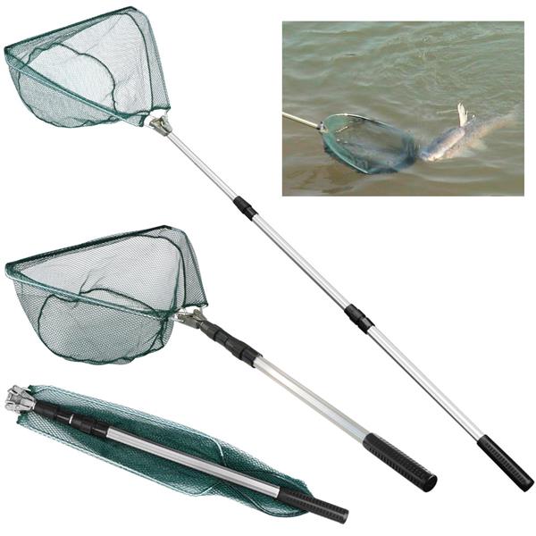 Triangular Folding Handle Fishing Landing Net 3 Section Extending Pole