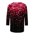thumbnail image 5 of Horkkom Heart Top 3/4 Length Sleeve Valentines Shirts for Women Crewneck Heart Print Graphic Tees XXXL, Gifts for Women, 5 of 6
