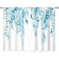 thumbnail image 6 of Blue Eucalyptus Botanical Leaves Floral Kitchen Window Curtains Over Sink Farmhouse Flower Spring Small Window Treatment Cafe Short Curtains for Bathroom Treatment Tier Drapes27.5x39 inch, 6 of 6
