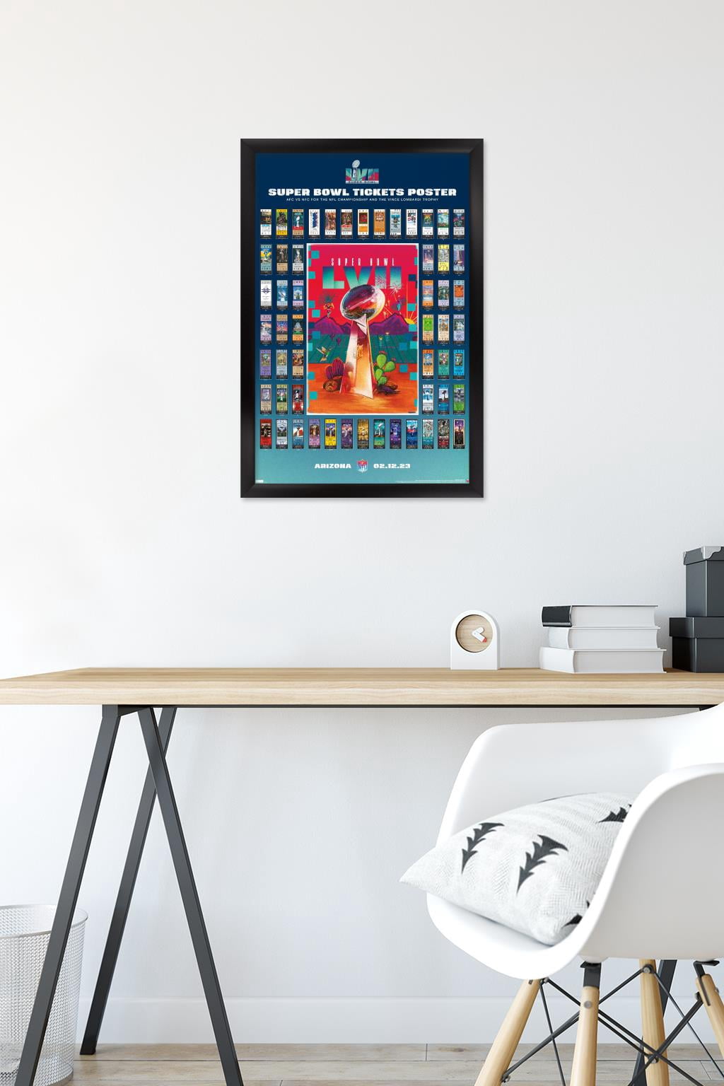 NFL League - Super Bowl LVII Ticket Collage Wall Poster, 14.725" x 22.375" Framed