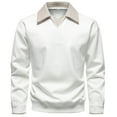 thumbnail image 2 of Mens Sweatshirts Long Sleeve Collared Golf Shirts Casual Color Block Pullover Comfort Basic Lapel Business Work Fall Tshirts Tops, 2 of 7