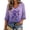 Dark Blue, variant on JULMCOMO Alzheimer's Awareness Shirts for Women Purple Floral Print V Neck 3/4 Sleeve Casual Comfy T Shirts Loose Fit Graphic Tees Pink S