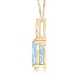 thumbnail image 2 of ANGARA Natural Oval 1 ct Aquamarine XO Pendant with Diamonds in 14K Yellow Gold for Women (Size-8x6mm) | March Birthstone, Birthday, Anniversary, Jewelry Gift for Women | Natural Aquamarine Necklace, 2 of 8