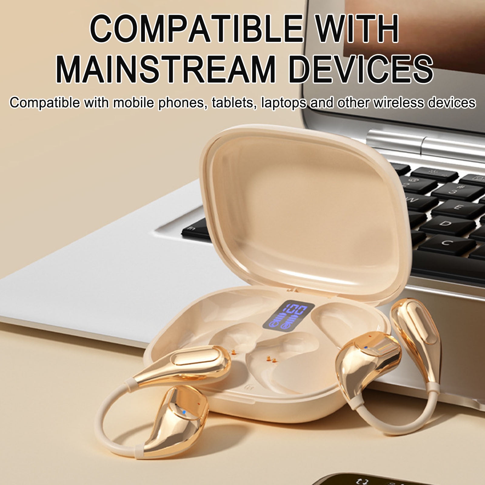 YOFOKO Vertical Screen Translation Earbuds, Dual-Mode Language Converter with 97% Accuracy, Wireless Bluetooth for Business Trips and International Meetings