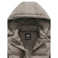 thumbnail image 4 of GGleaf Women's Hooded Warm Winter Coat Plus Size Thicken Puffer Jacket with Removable Hood khaki 1X, 4 of 6