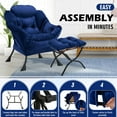 thumbnail image 5 of Avocahom Lazy Chair with Ottoman,Thick Padded Modern Accent Armchair,Upholstered Leisure Sofa Chair with armrest,Reading chair with Footstool for bedroom,living room, 5 of 8