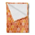 thumbnail image 2 of Bee Soft Flannel Fleece Throw Blanket, Pixel Inspired Hexagon Honeycomb Texture with Gradient Orange Shades Geometry Theme, Cozy Plush for Indoor and Outdoor Use, 60" x 80", Multicolor, by Ambesonne, 2 of 5