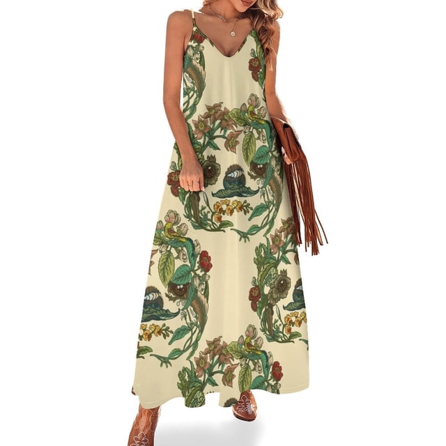 Nuevo vestido sin mangas con diseño de perezoso botánico, vestido elegante para fiesta de noche, vestidos de tallas grandes, vestido de graduación