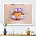 thumbnail image 3 of Designart 'Shining Woman Lips Covered With Rhinestones and Smudges' Modern Framed Art Print, 3 of 4