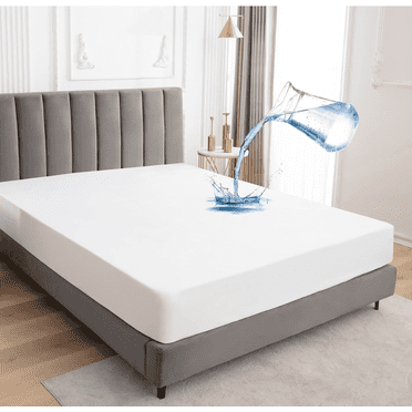 Bevtee Queen Size Mattress Cover，Soft Breathable Waterproof Noiseless Bed Bug Mattress Protector Cover for Deep 6-17" Pad，1 Pack