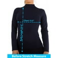 thumbnail image 3 of Women Long Sleeve Mock Neck Shirt Seamless Stretch Turtleneck Top Slim Fitted M-XL Plus Size, 3 of 6