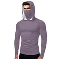 thumbnail image 1 of Sun Protection Top for Women, Long Sleeve Hooded Ice Silk Shirt with Face Mask, Thumb Hole Design, UPF 50+, Breathable Polyester, Regular Length, 1 of 9