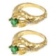 thumbnail image 3 of KAKOWELY 2 anillos de circonita esmeralda para dedo, joyería, anillo de compromiso, regalo para mujer, 3 of 5