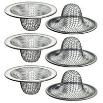 6 Pack - 2.125Inch Top / 1Inch Basket Mesh Sink Drain Strainer Hair Catcher for Bathroom Sink, Utility, Slop, Laundry