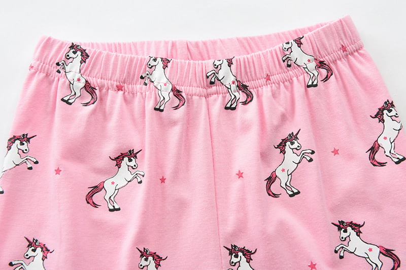 Girls Pyjamas Summer Shorts Sets Unicorn 100% Cotton Sleepwear Short Sleeve 2 Piece Outfit for Kids Age 1-12 Years