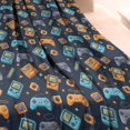 thumbnail image 3 of Retro Consoles Games Icons Blue Pattern Blanket,Comfortable Soft Lamb Wool Throw Blanket,All Season,Warm Lightweight Blankets for Sofa Bed Couch Living Room Chair,40"x50", 3 of 4