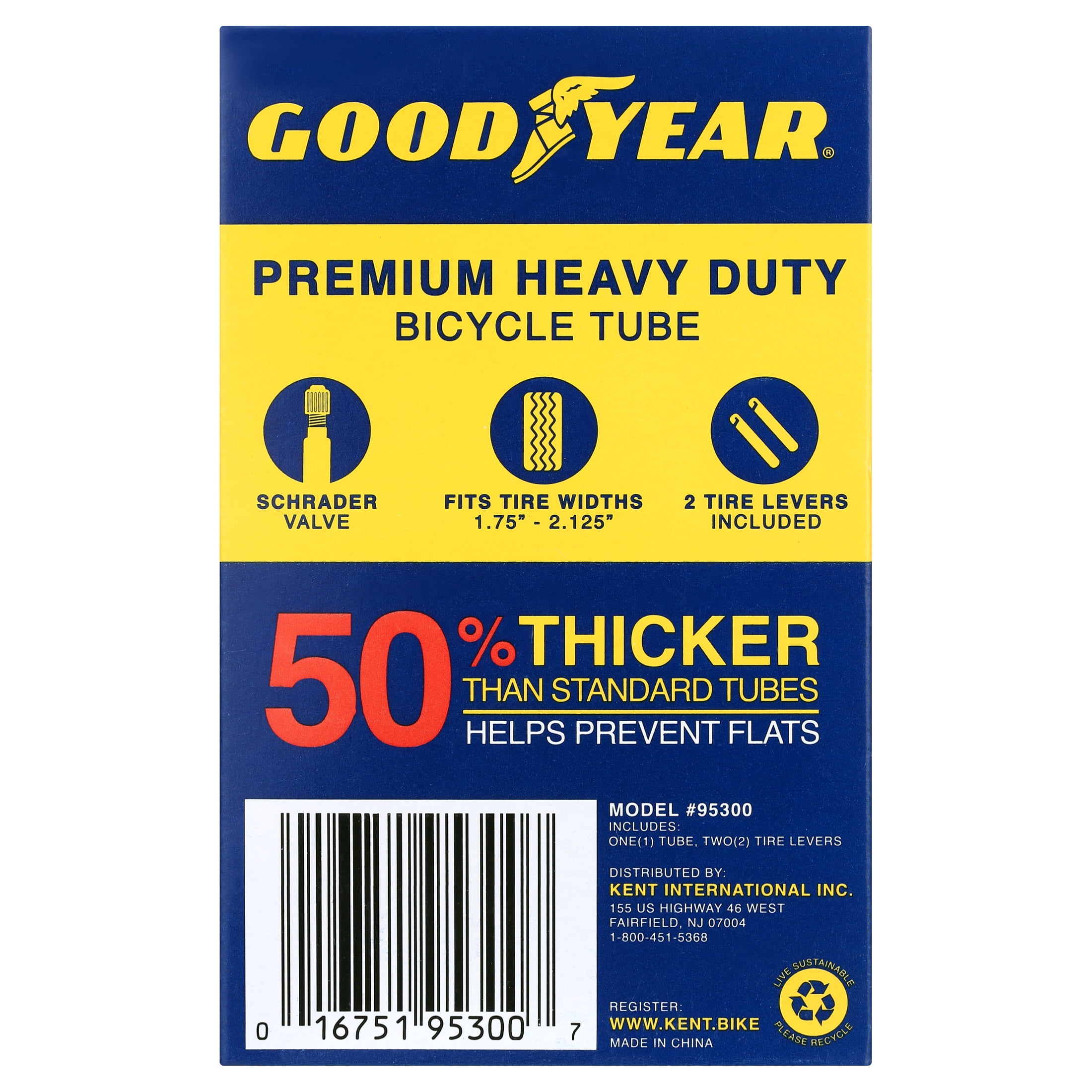 (4 pack) Goodyear 16" x 1.75-2.125" Heavy Duty Bike Tube, Schrader Valve